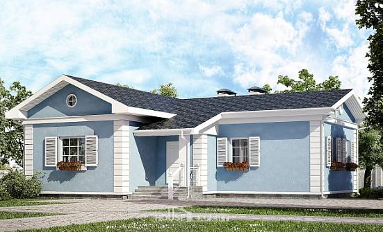 090-004-П Проект одноэтажного дома, экономичный загородный дом из теплоблока Петушки | Проекты домов от House Expert