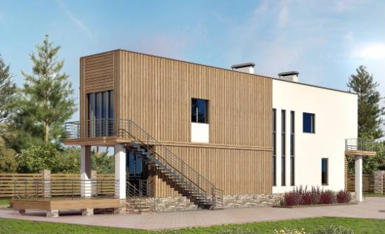 100-003-Л Проект двухэтажного дома, компактный коттедж из поризованных блоков Лакинск | Проекты домов от House Expert