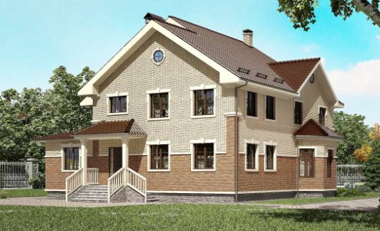 300-004-Л Проект двухэтажного дома, большой загородный дом из бризолита Меленки | Проекты домов от House Expert