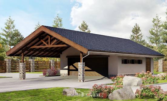060-005-П Проект гаража из кирпича Покров | Проекты домов от House Expert