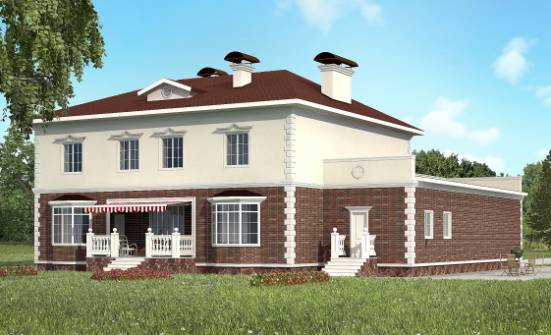 380-001-Л Проект двухэтажного дома, гараж, современный загородный дом из кирпича Кольчугино | Проекты домов от House Expert