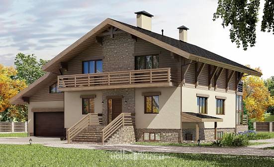 420-001-Л Проект трехэтажного дома с мансардой, гараж, огромный загородный дом из кирпича Лакинск | Проекты домов от House Expert