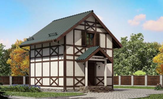 060-002-П Проект двухэтажного дома мансардой, крохотный дом из дерева Гусь-Хрустальный | Проекты домов от House Expert