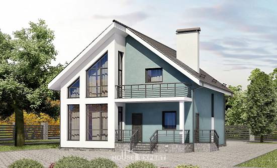 170-006-П Проект двухэтажного дома мансардный этаж, бюджетный домик из арболита Вязники | Проекты домов от House Expert