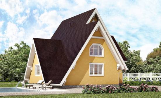 155-008-П Проект двухэтажного дома мансардой, красивый загородный дом из бревен Меленки | Проекты домов от House Expert