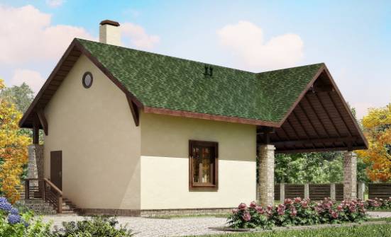 060-001-Л Проект двухэтажного дома с мансардой, гараж, компактный домик из газобетона Покров | Проекты домов от House Expert