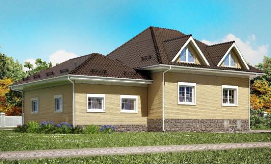 400-001-П Проект трехэтажного дома мансардой, гараж, большой домик из поризованных блоков Петушки | Проекты домов от House Expert