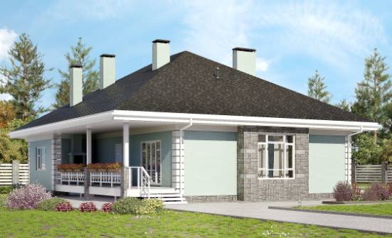 135-003-Л Проект одноэтажного дома, простой коттедж из керамзитобетонных блоков Киржач | Проекты одноэтажных домов от House Expert