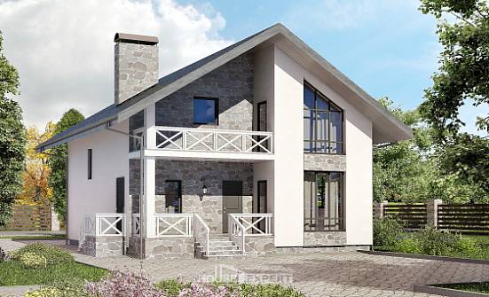 155-001-Л Проект двухэтажного дома мансардой, гараж, недорогой загородный дом из поризованных блоков Муром | Проекты домов от House Expert