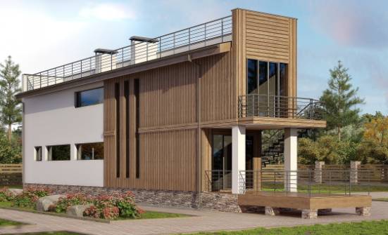 100-003-Л Проект двухэтажного дома, компактный коттедж из поризованных блоков Лакинск | Проекты домов от House Expert