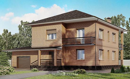 245-003-Л Проект двухэтажного дома, гараж, средний коттедж из кирпича Владимир | Проекты домов от House Expert