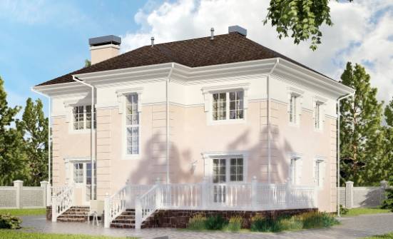 155-005-Л Проект двухэтажного дома, компактный дом из пеноблока Гусь-Хрустальный | Проекты домов от House Expert