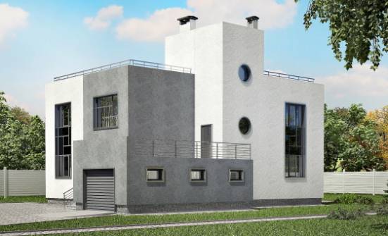 255-001-П Проект двухэтажного дома и гаражом, большой дом из керамзитобетонных блоков Ковров | Проекты домов от House Expert