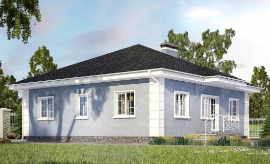 100-001-П Проект одноэтажного дома, скромный дом из твинблока Гусь-Хрустальный | Проекты домов от House Expert