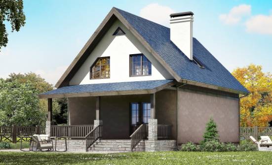 130-003-П Проект двухэтажного дома с мансардой, уютный загородный дом из твинблока Петушки | Проекты домов от House Expert