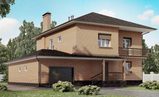 245-003-Л Проект двухэтажного дома, гараж, средний коттедж из кирпича Владимир | Проекты домов от House Expert