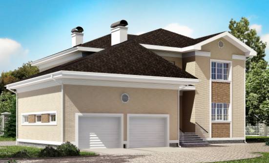 335-001-Л Проект двухэтажного дома и гаражом, современный коттедж из кирпича Ковров | Проекты домов от House Expert