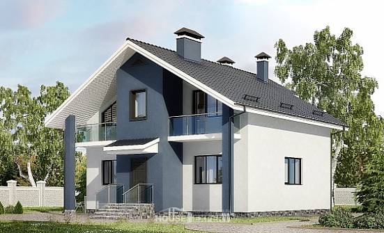 150-005-П Проект двухэтажного дома мансардный этаж, бюджетный дом из газосиликатных блоков Муром | Проекты домов от House Expert