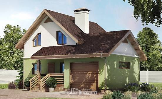 120-002-П Проект двухэтажного дома с мансардой, гараж, доступный дом из блока Муром | Проекты домов от House Expert