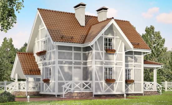 160-003-Л Проект двухэтажного дома с мансардным этажом, скромный дом из керамзитобетонных блоков Ковров | Проекты домов от House Expert