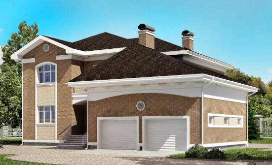 335-002-П Проект двухэтажного дома и гаражом, огромный коттедж из кирпича Петушки | Проекты домов от House Expert