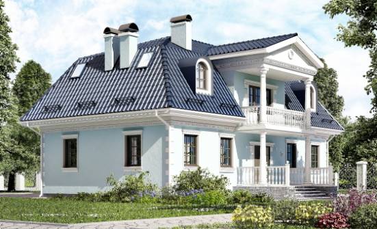210-004-Л Проект двухэтажного дома с мансардным этажом, современный загородный дом из теплоблока Киржач | Проекты домов от House Expert