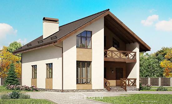 170-002-П Проект двухэтажного дома мансардой, бюджетный загородный дом из бризолита Покров | Проекты домов от House Expert