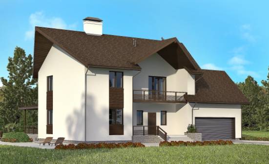 300-002-П Проект двухэтажного дома мансардный этаж и гаражом, уютный дом из арболита Владимир | Проекты домов от House Expert