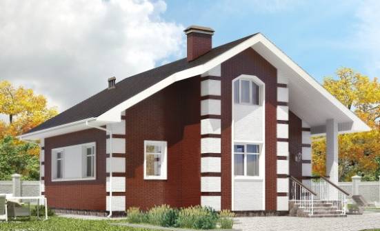 115-001-П Проект двухэтажного дома с мансардным этажом, небольшой домик из керамзитобетонных блоков Гороховец | Проекты домов от House Expert