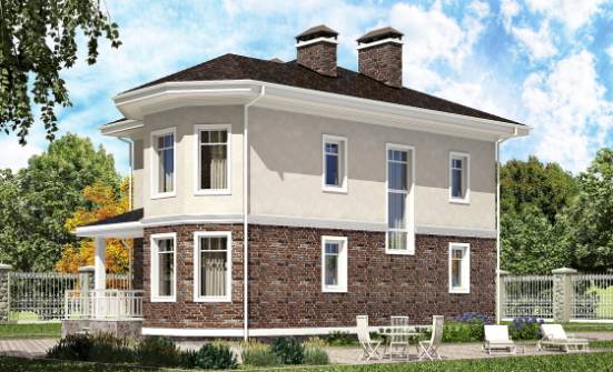 120-001-Л Проект трехэтажного дома, красивый коттедж из твинблока Киржач | Проекты домов от House Expert