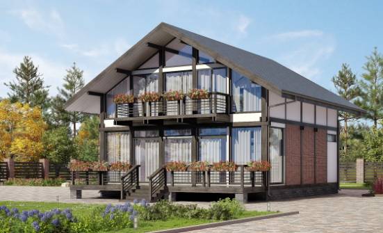 170-007-П Проект двухэтажного дома с мансардным этажом, доступный коттедж из дерева Меленки | Проекты домов от House Expert