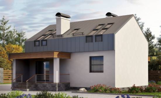 120-004-П Проект двухэтажного дома мансардой, доступный дом из теплоблока Петушки | Проекты домов от House Expert