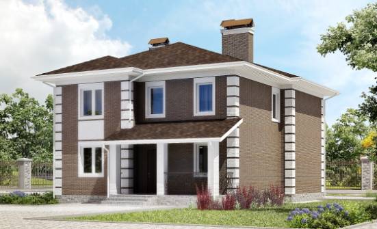 185-002-П Проект двухэтажного дома, небольшой домик из газосиликатных блоков Александров | Проекты домов от House Expert
