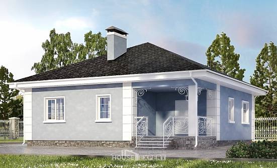 100-001-П Проект одноэтажного дома, скромный дом из твинблока Гусь-Хрустальный | Проекты домов от House Expert