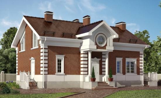 160-009-П Проект двухэтажного дома мансардный этаж, уютный коттедж из блока Киржач | Проекты домов от House Expert