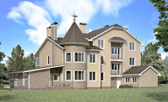 555-001-Л Проект трехэтажного дома с мансардным этажом, гараж, красивый коттедж из пеноблока Меленки | Проекты домов от House Expert