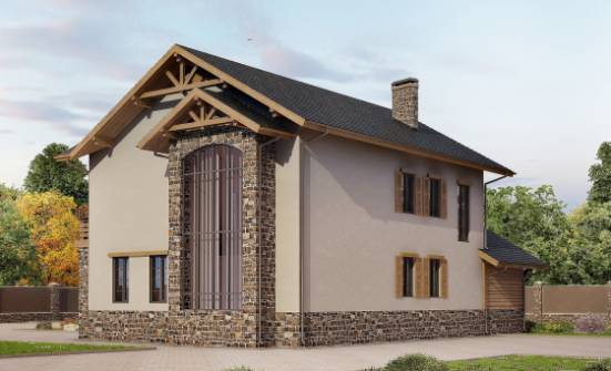 200-005-Л Проект двухэтажного дома и гаражом, классический загородный дом из теплоблока Киржач | Проекты домов от House Expert
