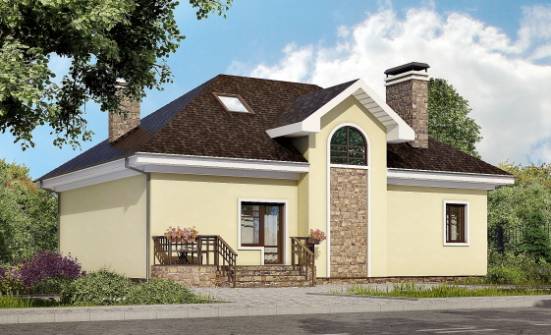 150-008-Л Проект двухэтажного дома с мансардой, небольшой коттедж из газосиликатных блоков Муром | Проекты домов от House Expert