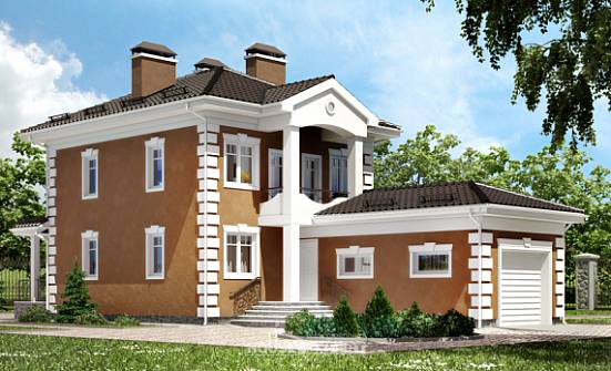 150-006-П Проект двухэтажного дома и гаражом, компактный дом из твинблока Ковров | Проекты домов от House Expert