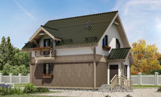 105-001-Л Проект двухэтажного дома с мансардой, компактный загородный дом из твинблока Петушки | Проекты домов от House Expert
