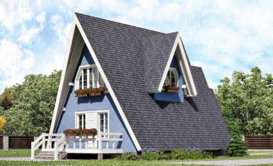 100-002-П Проект двухэтажного дома с мансардным этажом, классический домик из дерева Покров | Проекты домов от House Expert