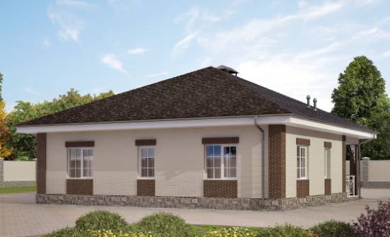 100-004-Л Проект одноэтажного дома, доступный дом из керамзитобетонных блоков Киржач | Проекты домов от House Expert