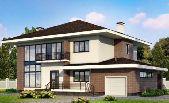 275-002-П Проект двухэтажного дома, гараж, уютный загородный дом из кирпича Киржач | Проекты домов от House Expert