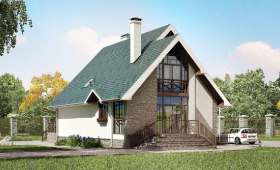 170-003-Л Проект двухэтажного дома с мансардой, недорогой загородный дом из пеноблока Муром | Проекты домов от House Expert