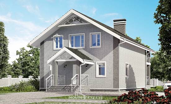 150-007-П Проект двухэтажного дома мансардный этаж, недорогой коттедж из арболита Лакинск | Проекты домов от House Expert