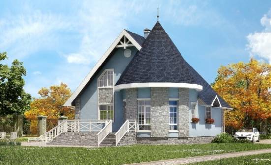 170-003-П Проект двухэтажного дома мансардный этаж, скромный домик из твинблока Петушки | Проекты домов от House Expert