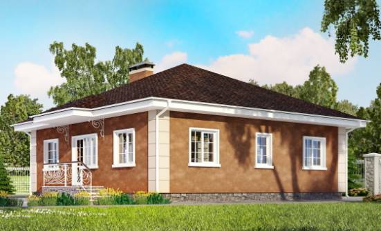 100-001-Л Проект одноэтажного дома, скромный домик из твинблока Гусь-Хрустальный | Проекты домов от House Expert