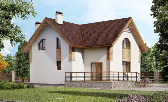 150-009-П  Проект двухэтажного дома мансардой, уютный коттедж из блока Кольчугино | Проекты домов от House Expert