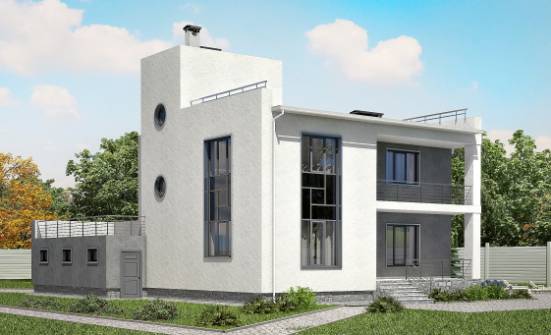 255-001-П Проект двухэтажного дома и гаражом, большой дом из керамзитобетонных блоков Ковров | Проекты домов от House Expert