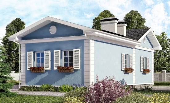090-004-П Проект одноэтажного дома, экономичный загородный дом из теплоблока Петушки | Проекты домов от House Expert